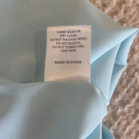 Hutch Light Blue Fringed Tie Front Cap Sleeve Button Down Blouse Size SMALL - Picture 7 of 8